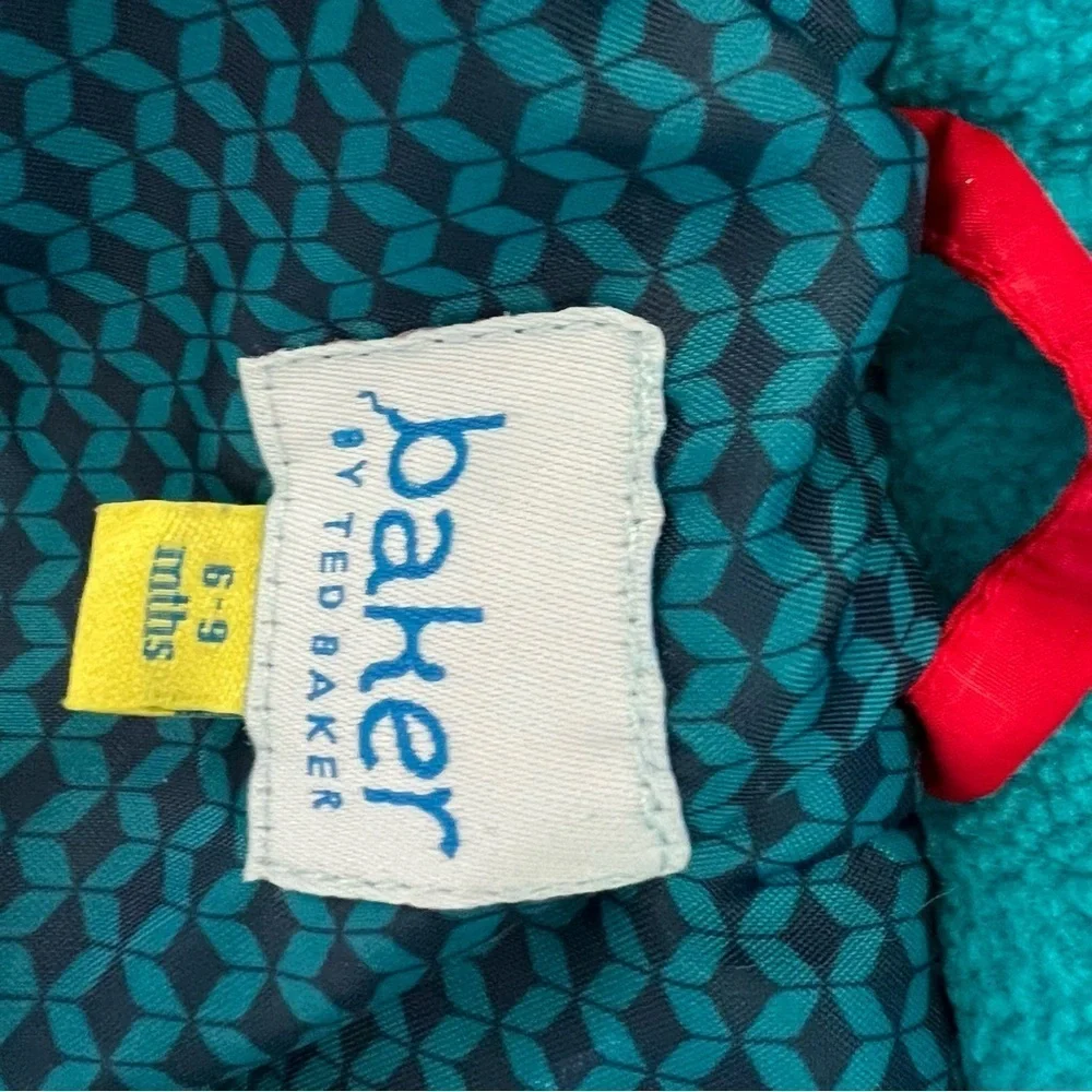 Ted Baker Baby Winter Jacket Red Hood Snow Coat size  6-9 Months